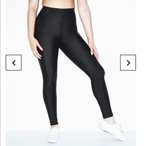American Apparel Black Shiny Leggings - Medium